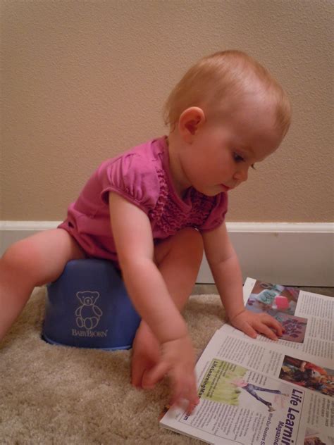 Julia has been using the potty occasionally since she was just a couple of months old. . Back to diapers